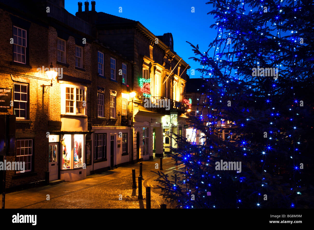 Knaresborough Market Place at Christmas Yorkshire England Stock Photo