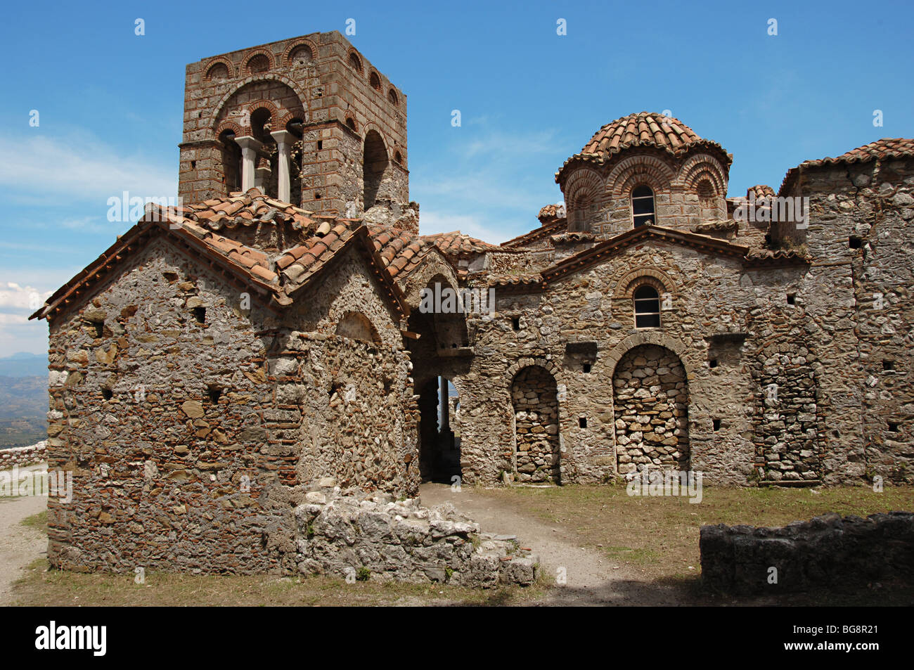 Sancta Sophia church (HAGIA SOPHIA). Outside view. Mistra. Greece. Stock Photo