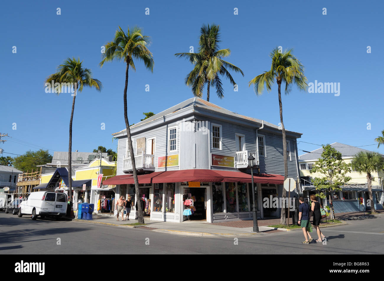 Street Scenery in Key West, Florida USA Stock Photo