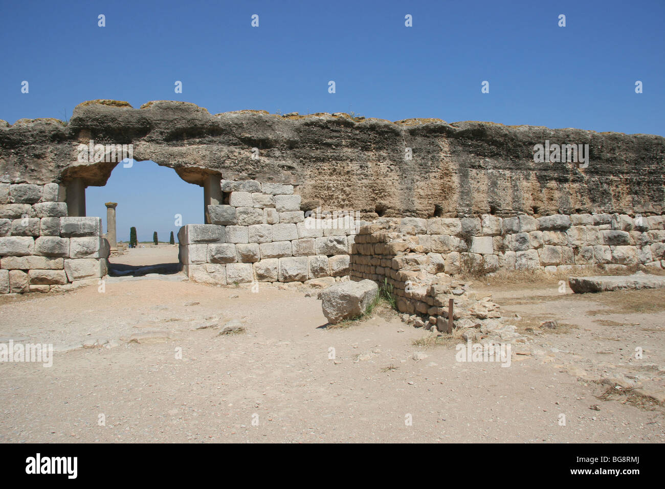 Roman city of Emporiae (Ampurias). Door of the Southern wall. Catalonia ...