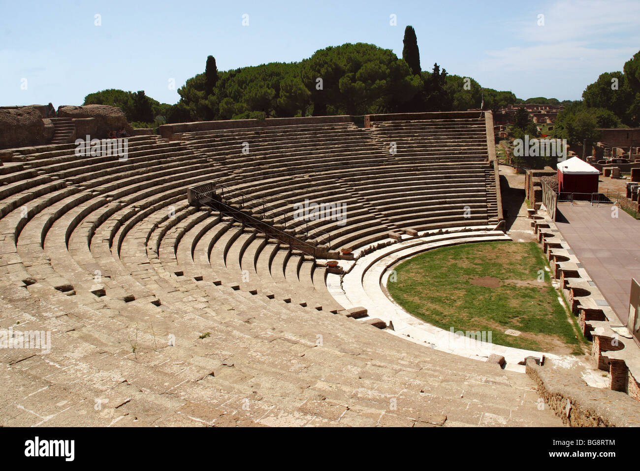 Roman Art. Ostia Antica. Theater. Italy. Europe. Stock Photo
