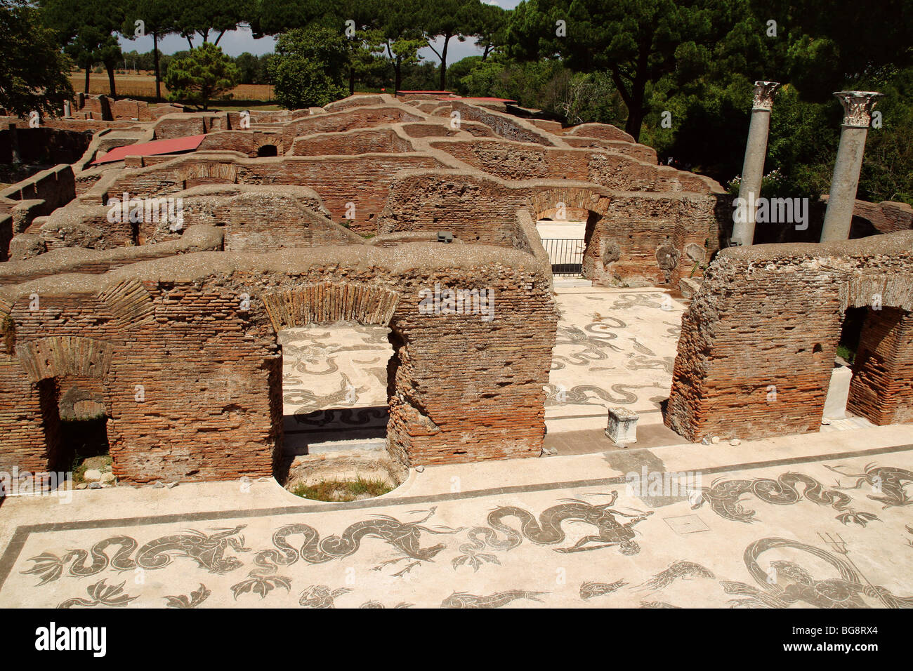 Ostia Antica. Harbour city of ancient Rome. Baths of Neptune (Terme di