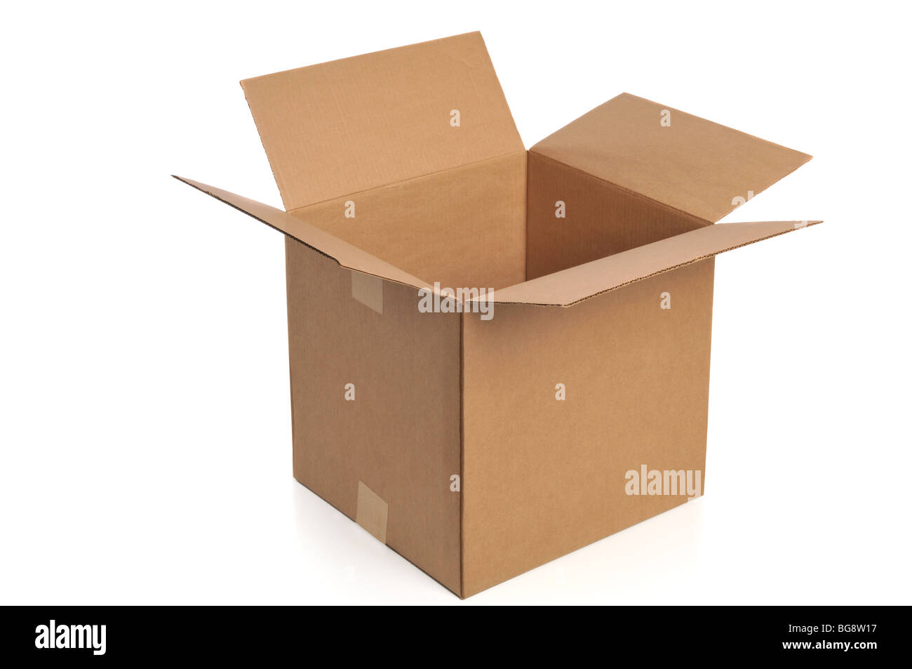 Cardboard box opened isolated on a white background Stock Photo