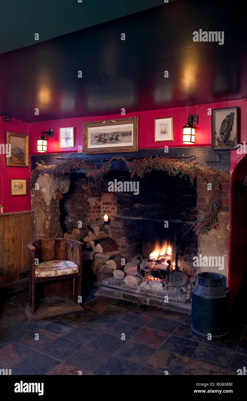 Ingelnook fireplace. Stock Photo