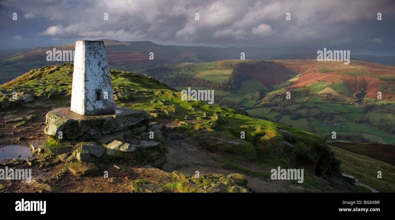 Summit of Sugarloaf mountain, in the Black mountains, Wales Stock Photo