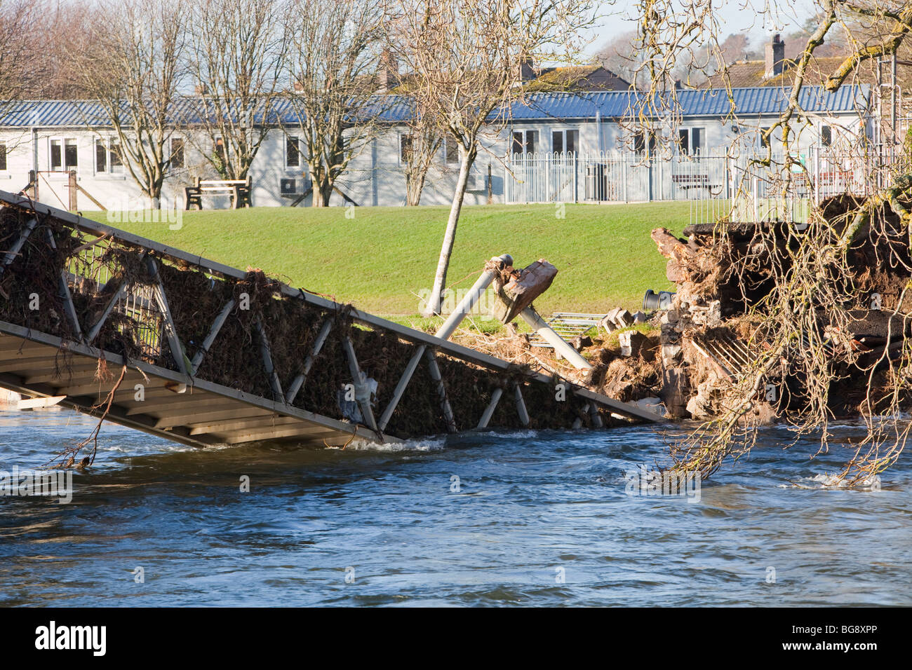 A Bridge in Cockermouth destroyed by the floods Stock Photo Alamy