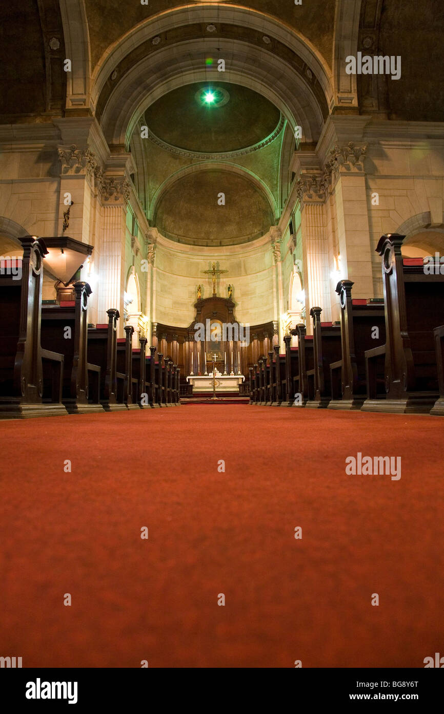 The aisle of the Cathedral Church of the Redemption in New Delhi, India
