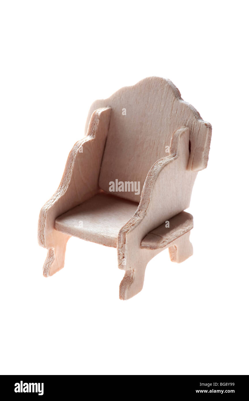 object on white Miniature Rocking Chair macro Stock Photo