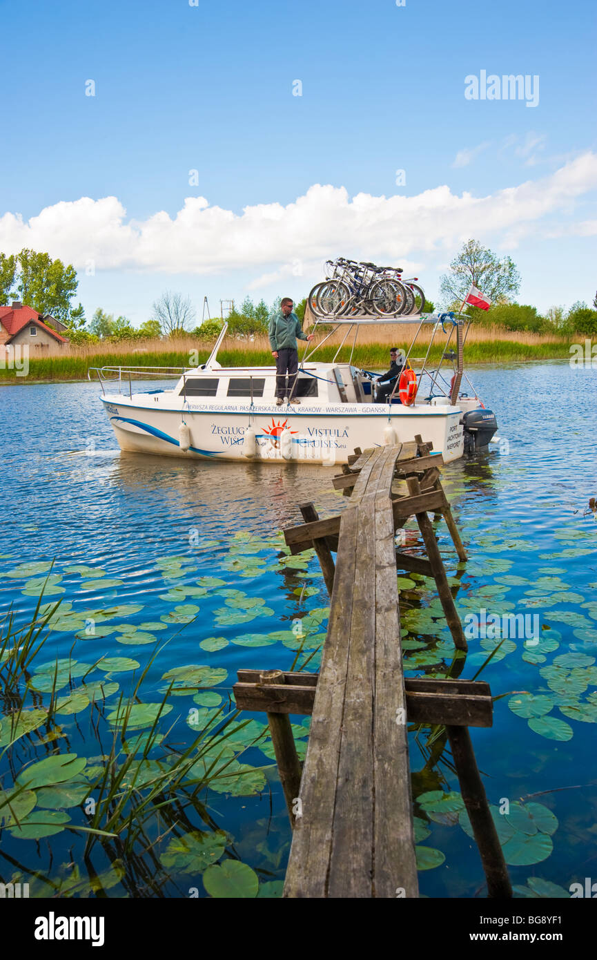 Weichel Rivier Charter yacht at old landing stage on Szkarpawa River (Elbinger ...