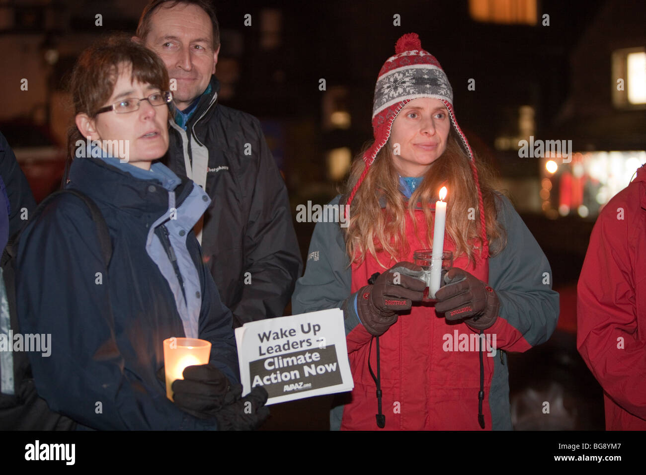 The Ambleside climate change group holding a vigil as part of a mass movement by 350.org Stock Photo