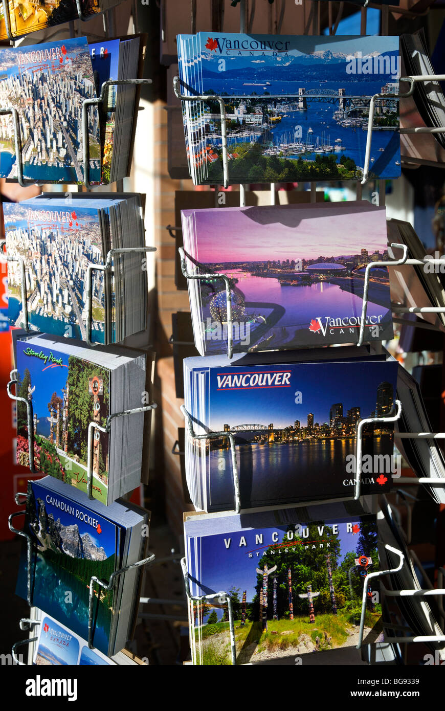 Rack of Vancouver postcards Stock Photo Alamy