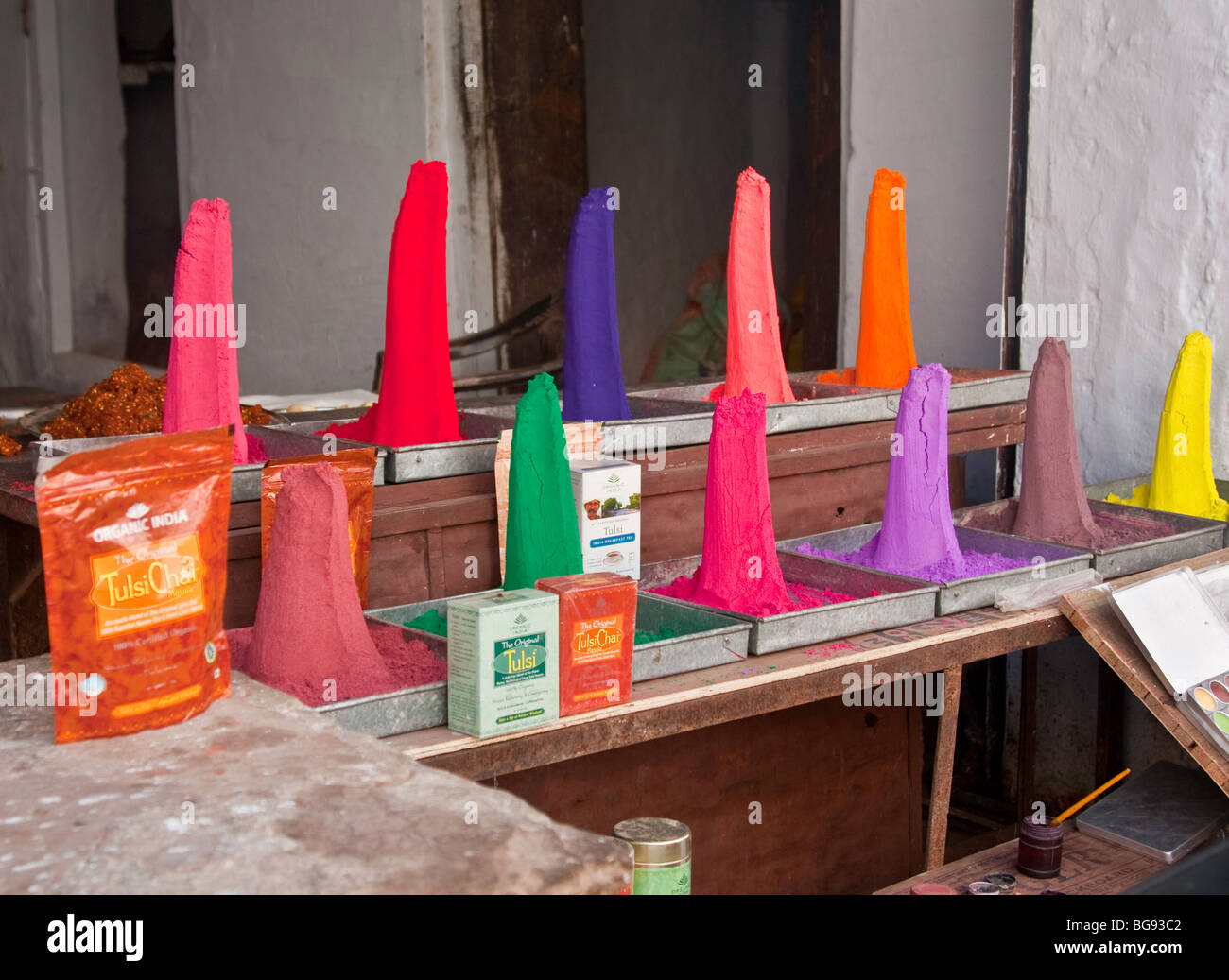 Powder paints on sale in India Stock Photo