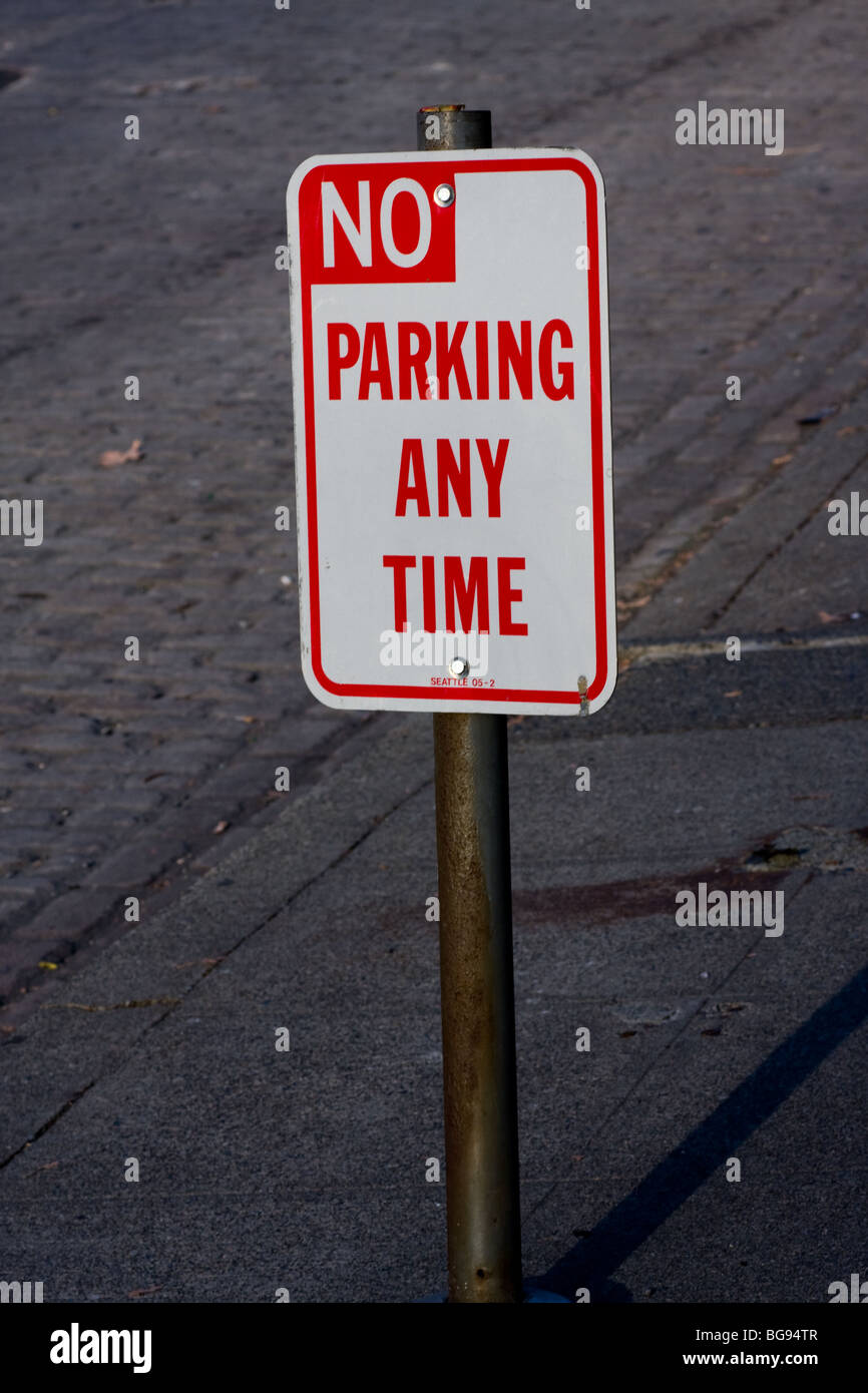 No Parking Any Time Sign Stock Photo