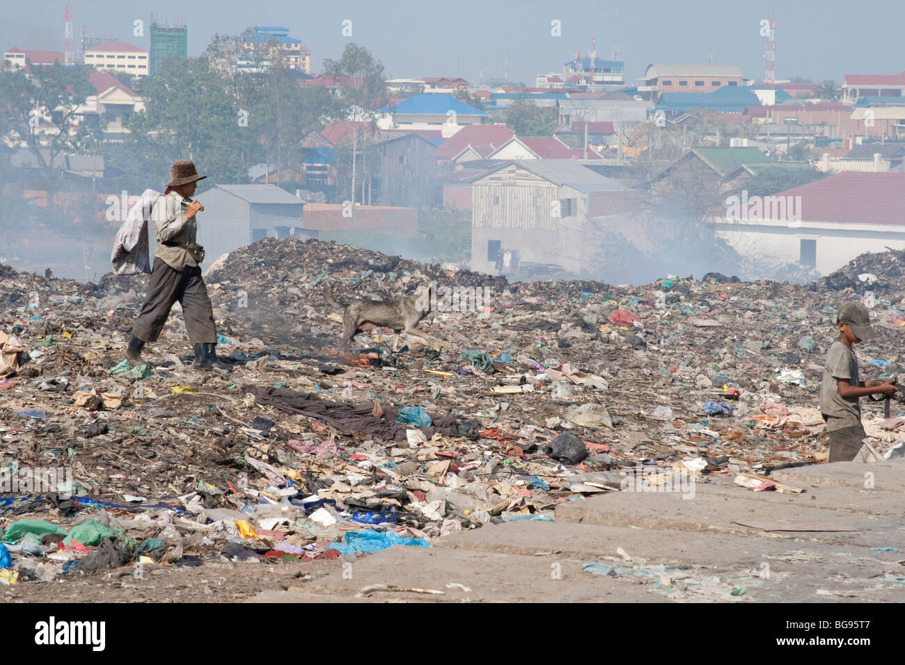 Stung Meanchey Municipal Waste Dump, Phnom Penh, Cambodia Stock Photo