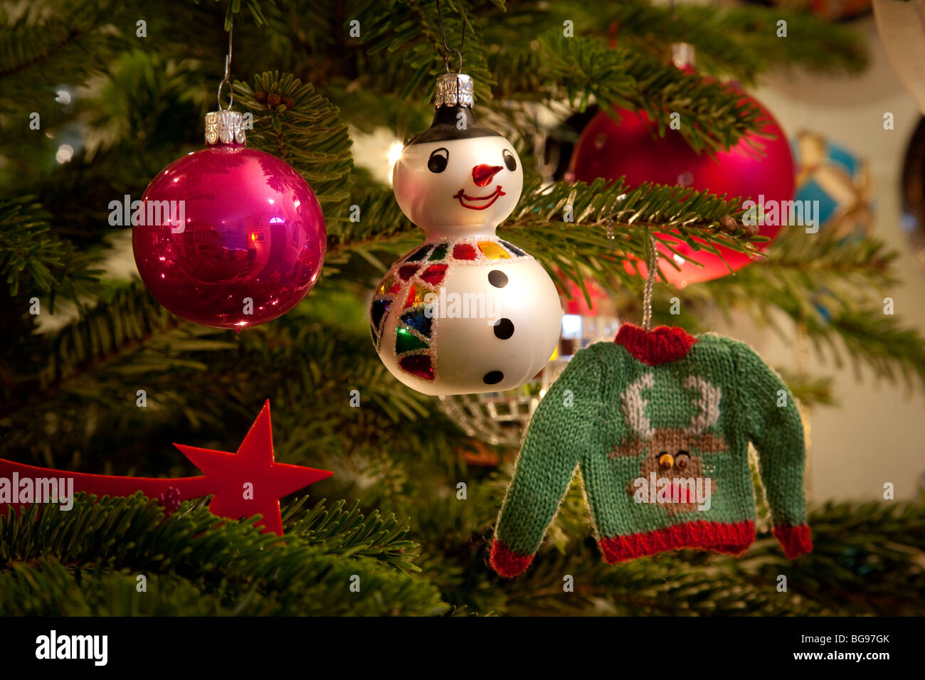 Christmas tree decorations Stock Photo