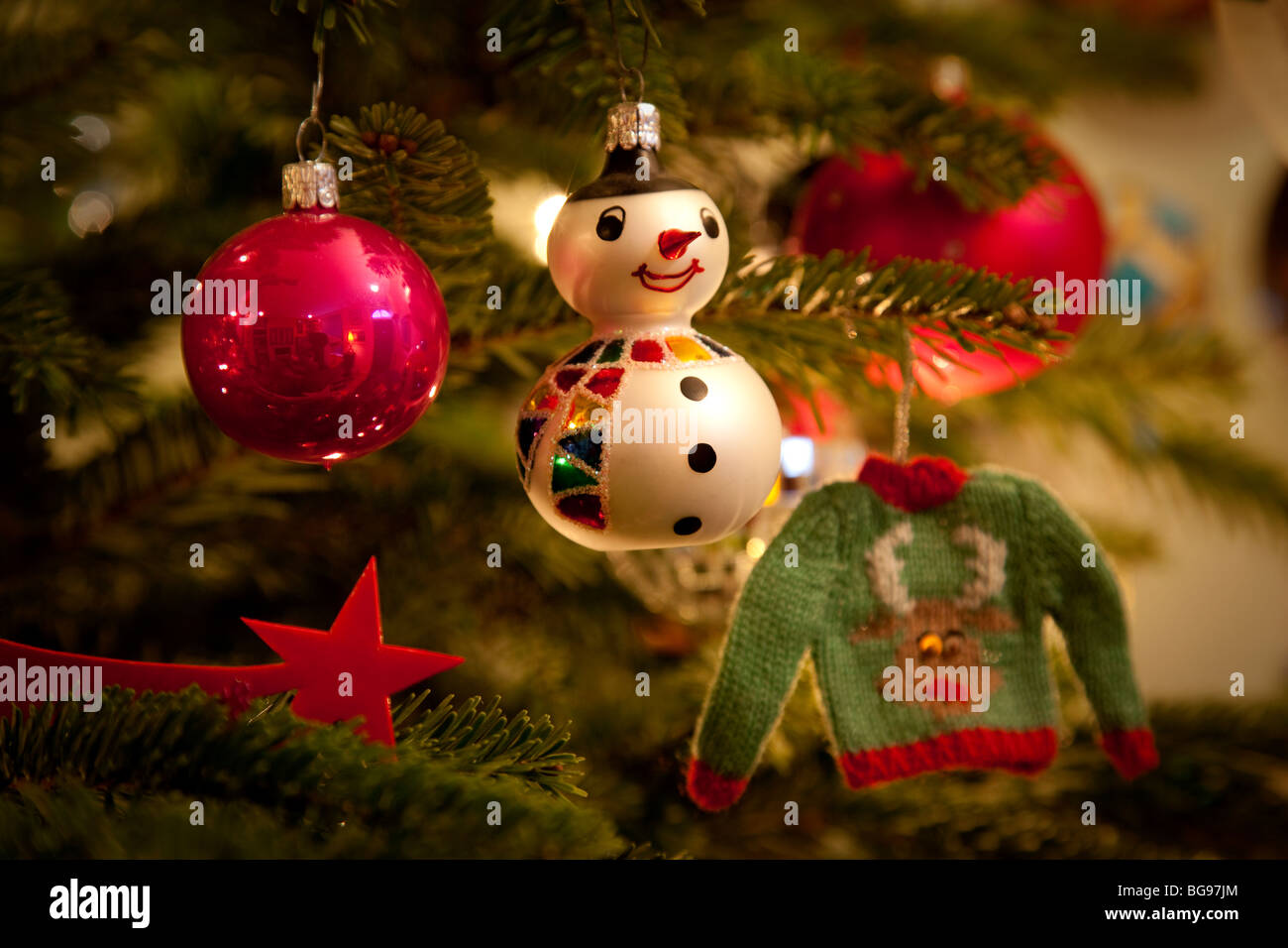 Christmas tree decorations Stock Photo