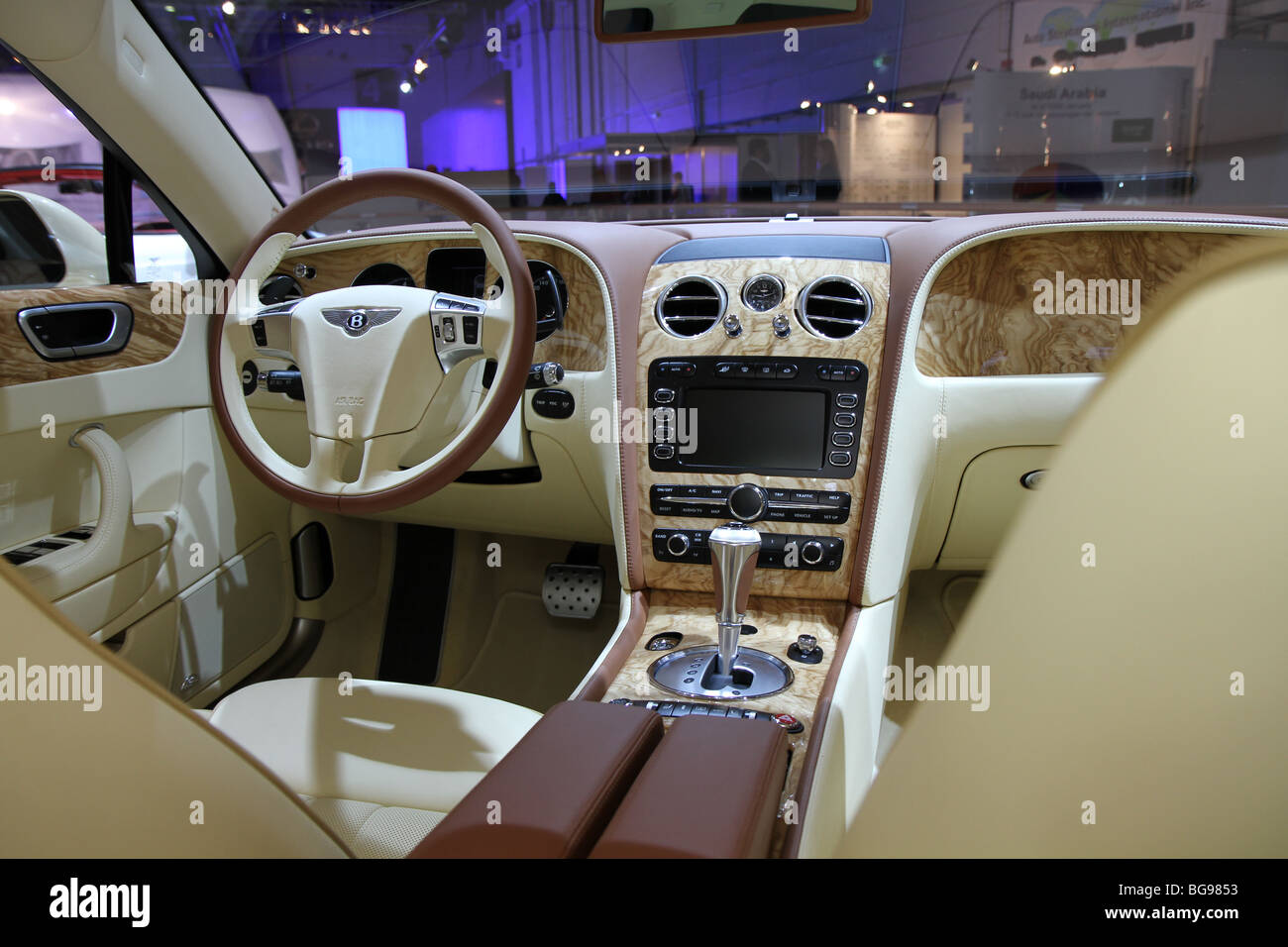 Bentley Continental Flying Spur Speed Interior Stock Photo