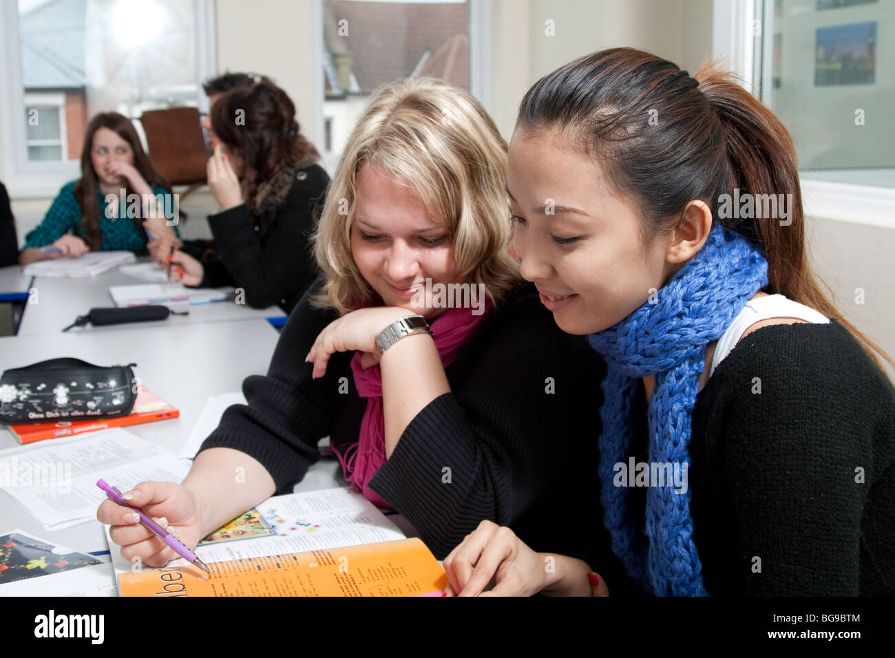 Students at English Language School in London Stock Photo