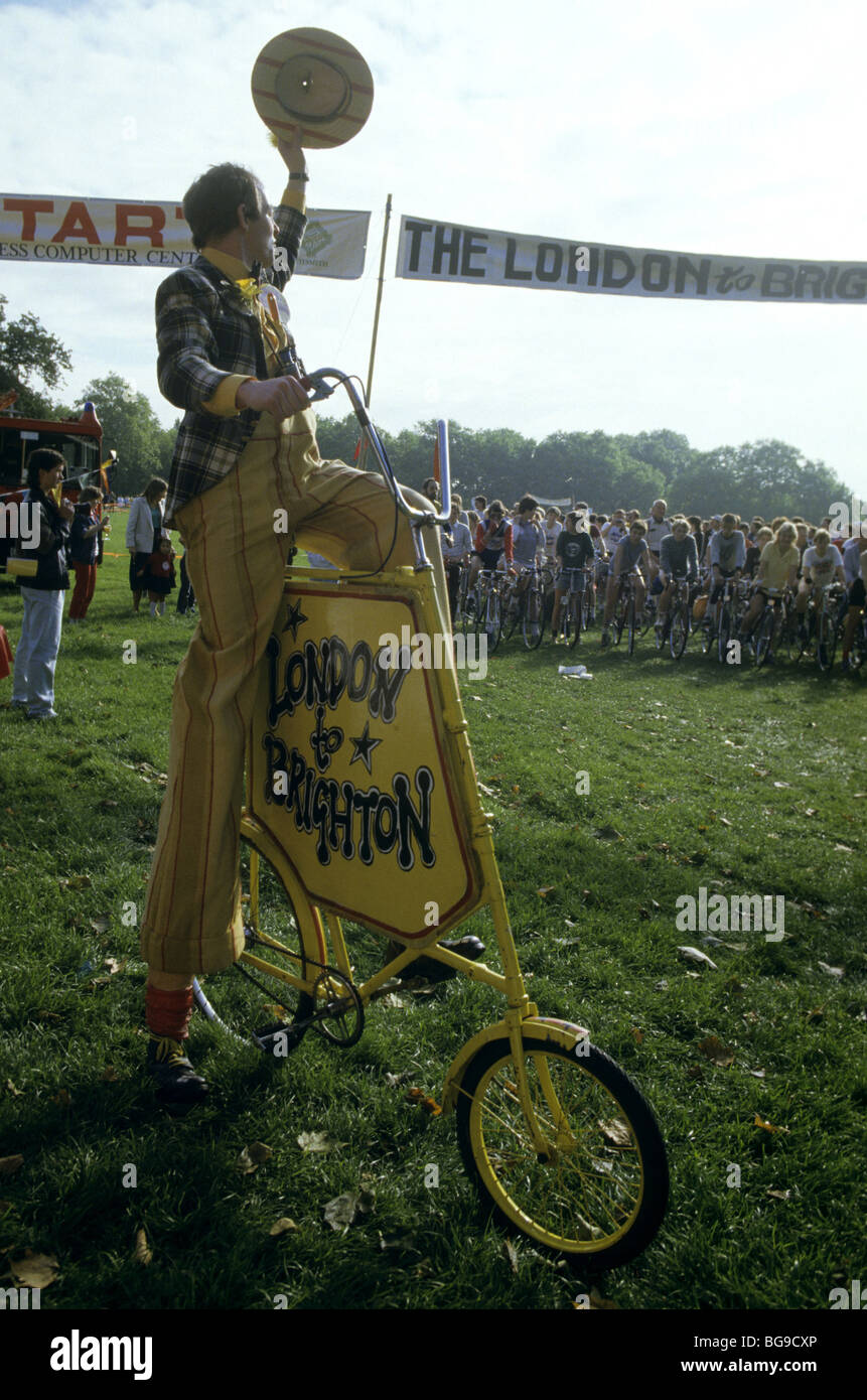 Penny Farthing bike at start of London to Brighton bike ride Stock Photo