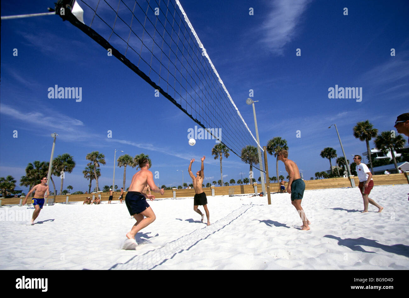 Beach volleyball match Stock Photo Alamy