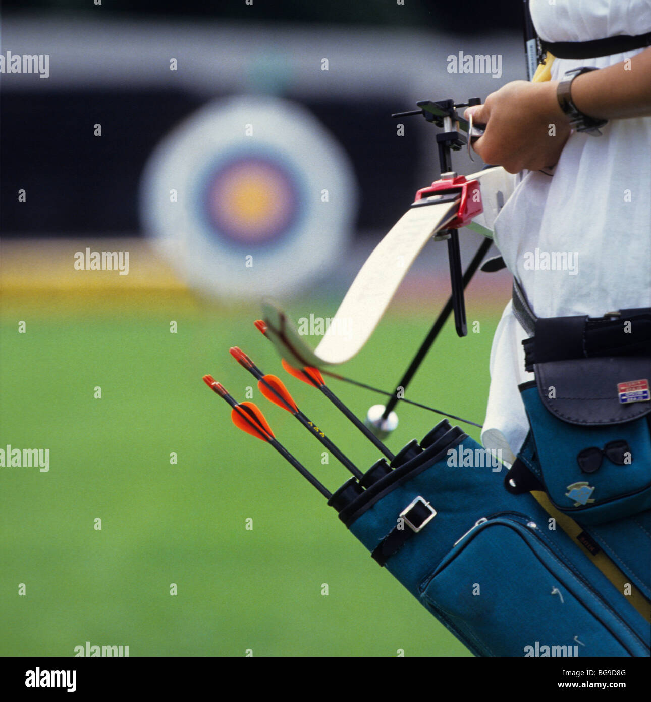 Close up of an archer with bow and arrows Stock Photo Alamy