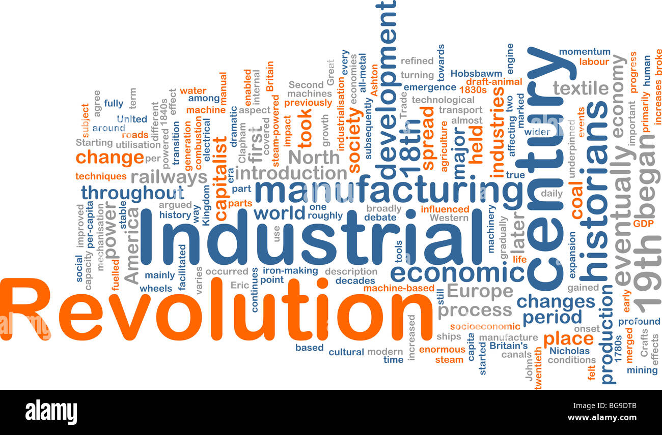 Word cloud concept illustration of industrial revolution Stock Photo ...