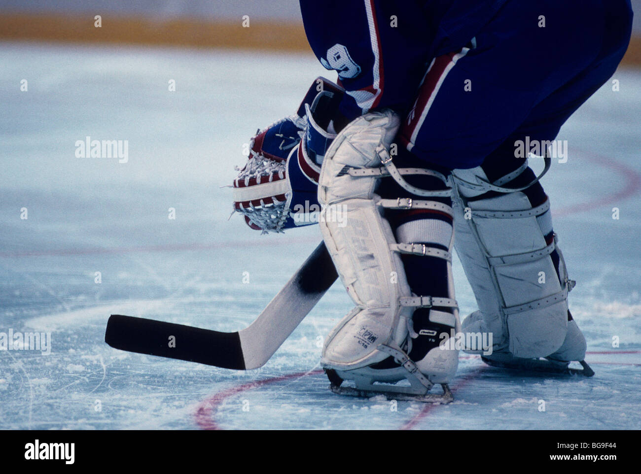 Ice hockey goal keeper Stock Photo Alamy