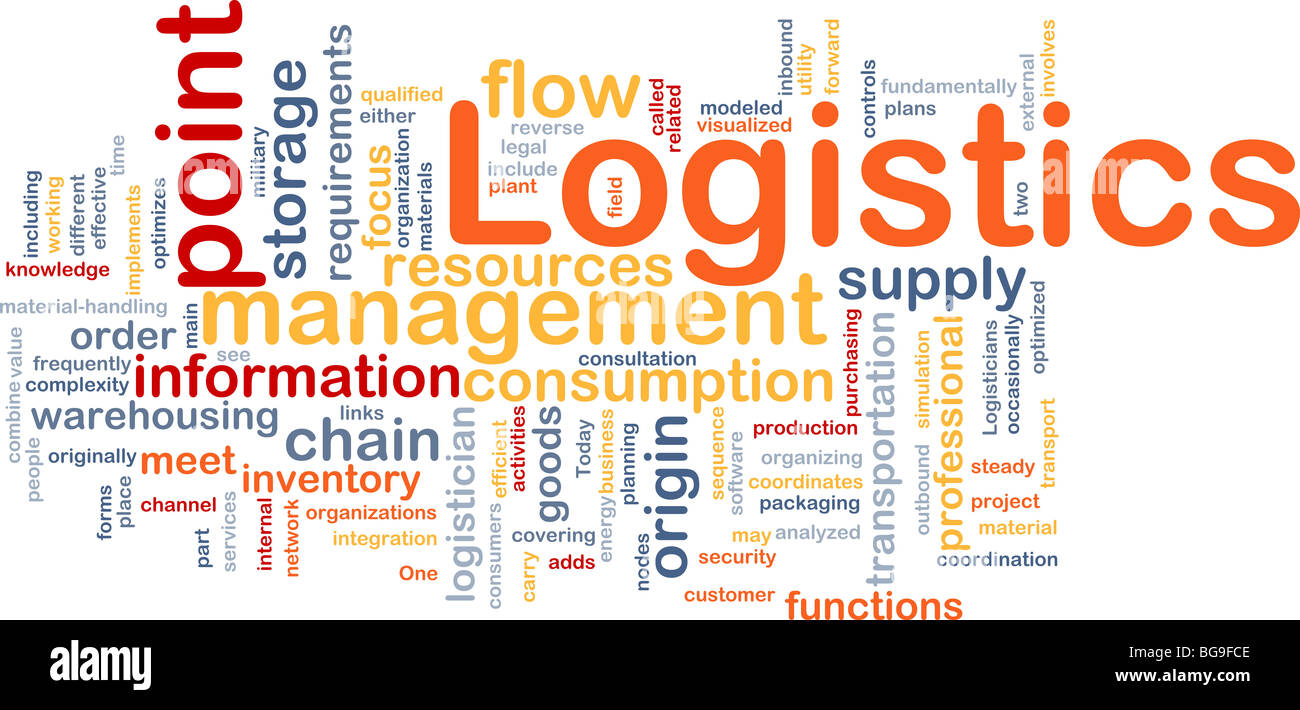 Word cloud concept illustration of logistics management Stock Photo