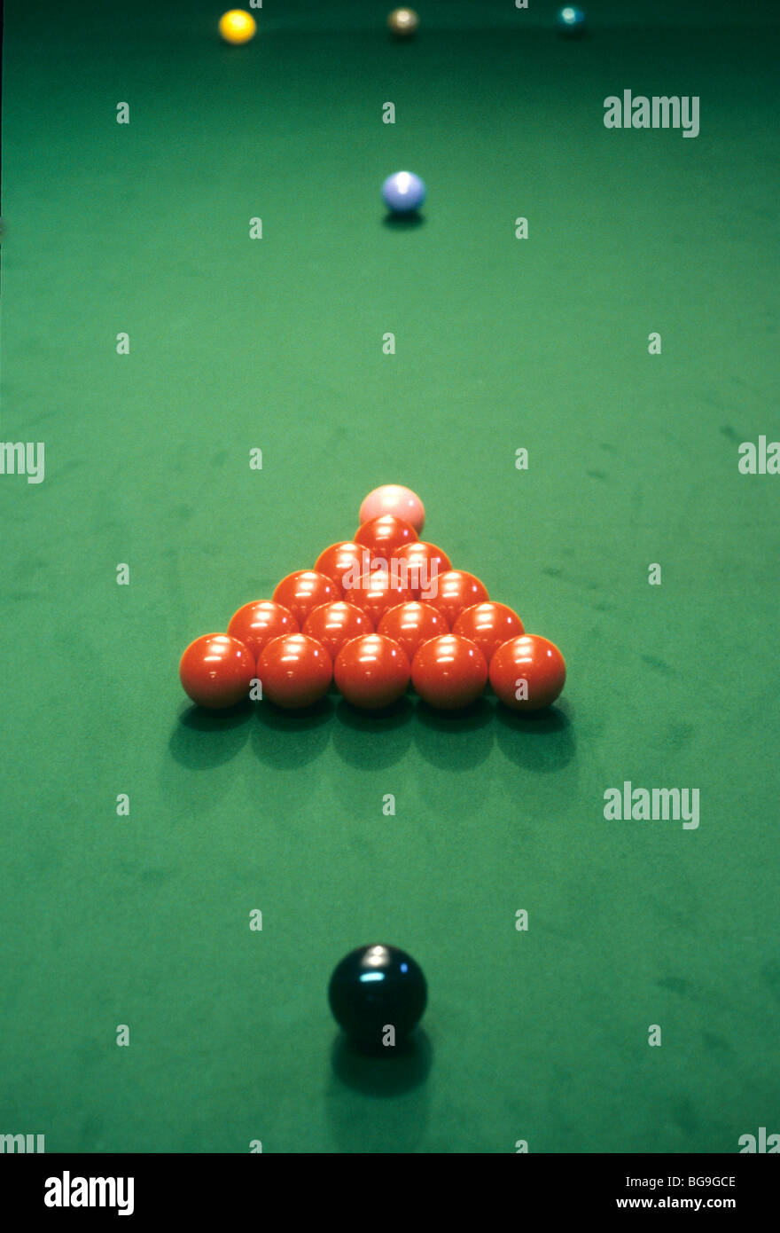 Snooker balls in formation Stock Photo Alamy