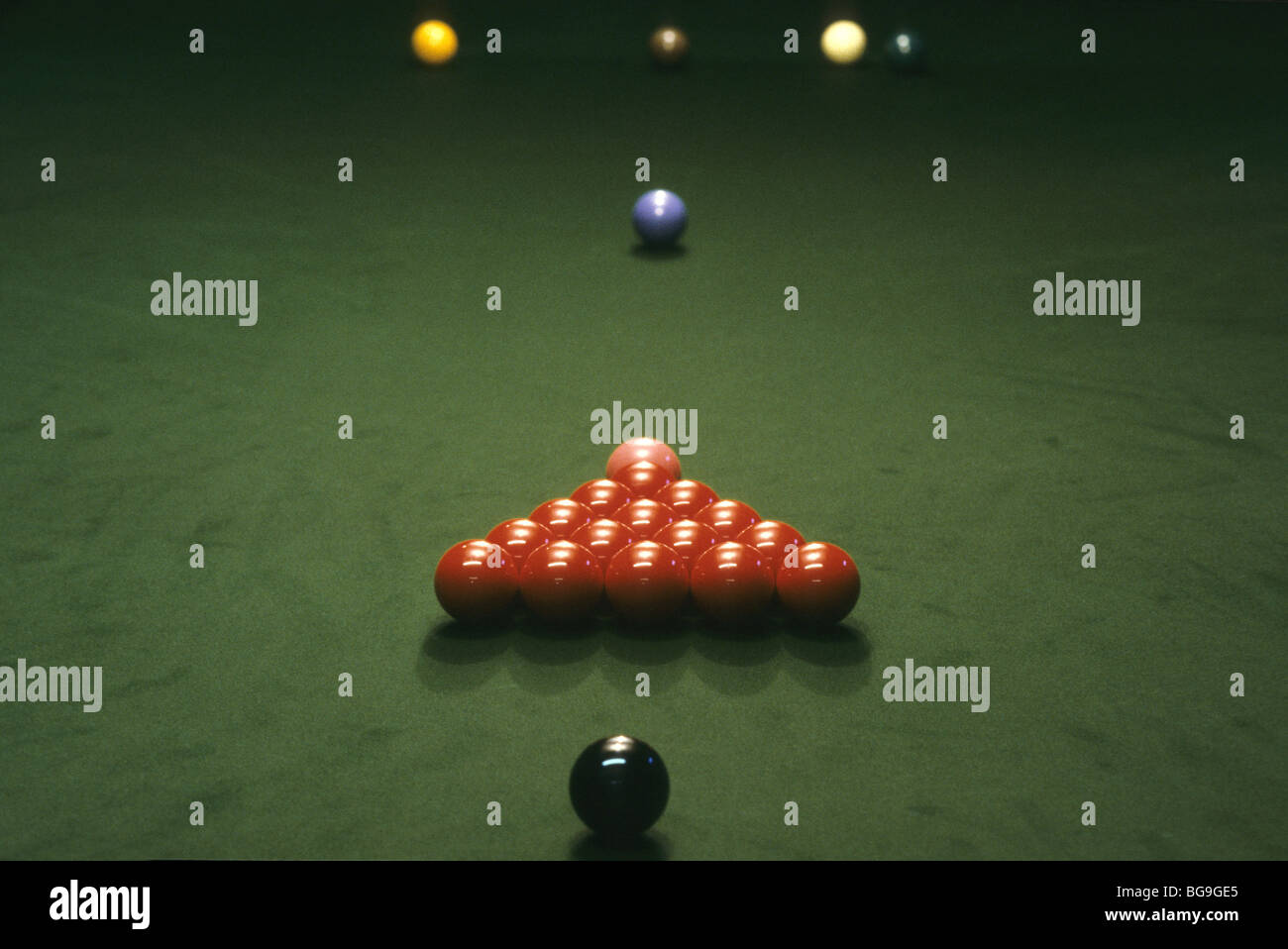 Snooker balls in formation Stock Photo Alamy