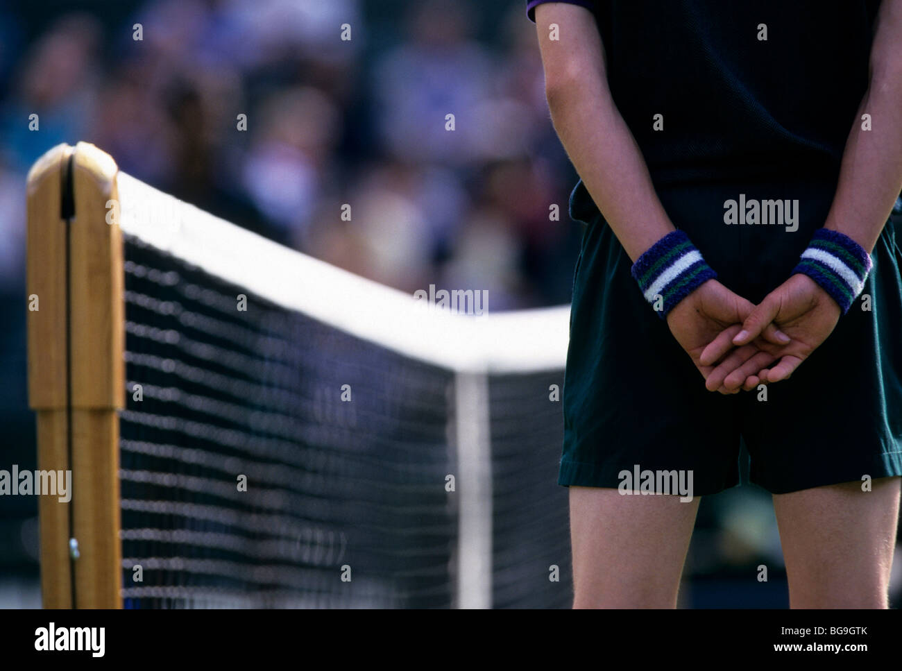 Wimbledon ball boy by the net Stock Photo Alamy