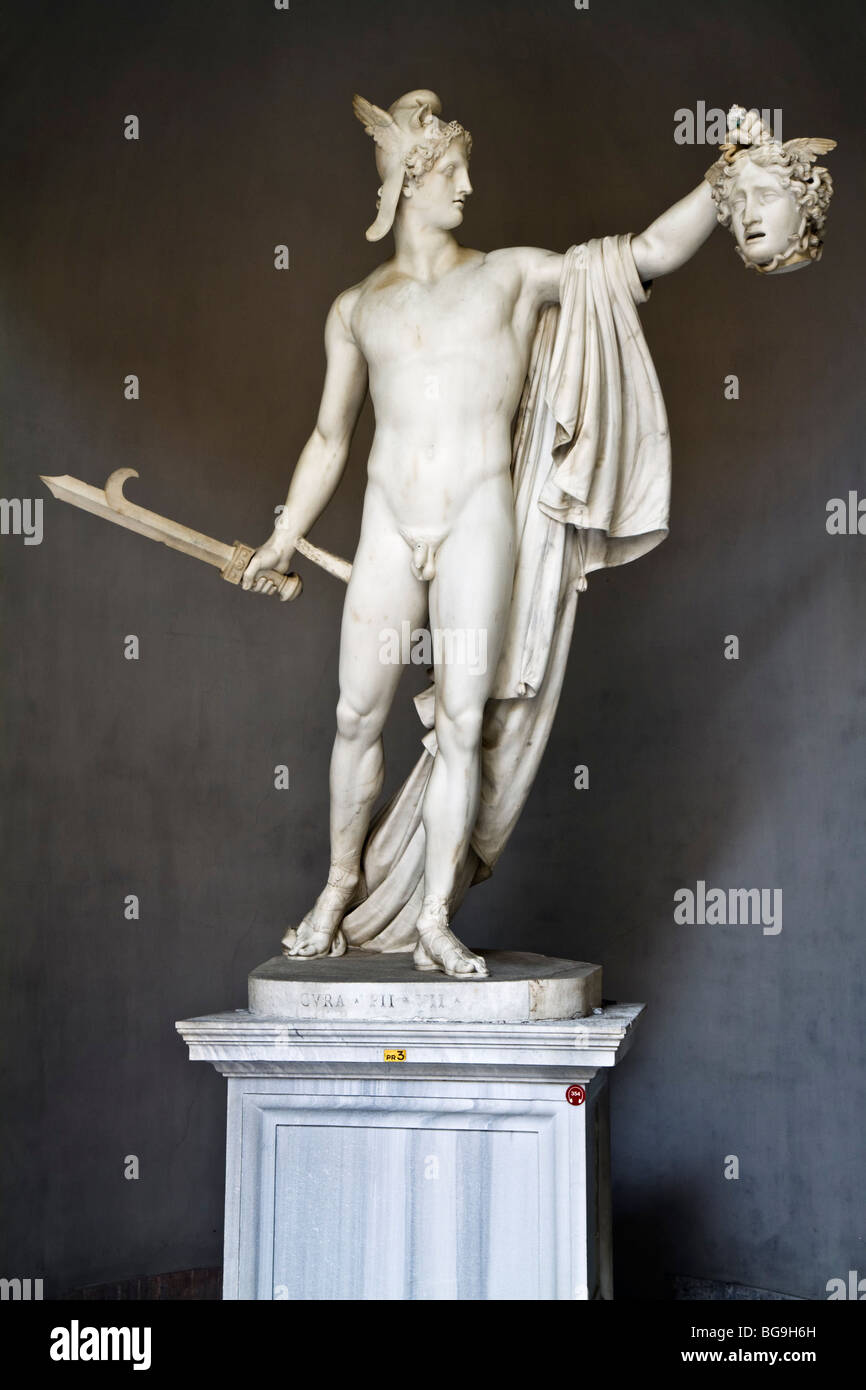 Statue of Perseus with the head of Medusa by Antonio Canova, ca. 1800. Stock Photo