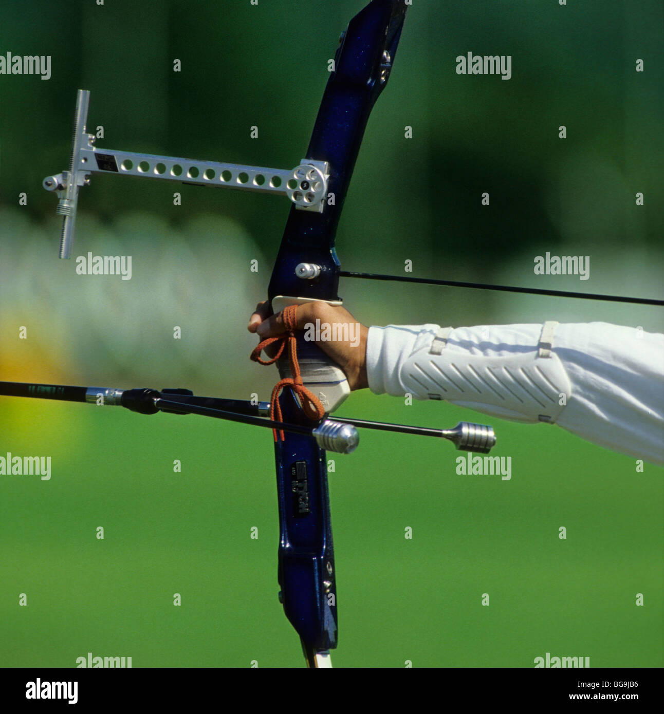 Close up of an archers bow Stock Photo