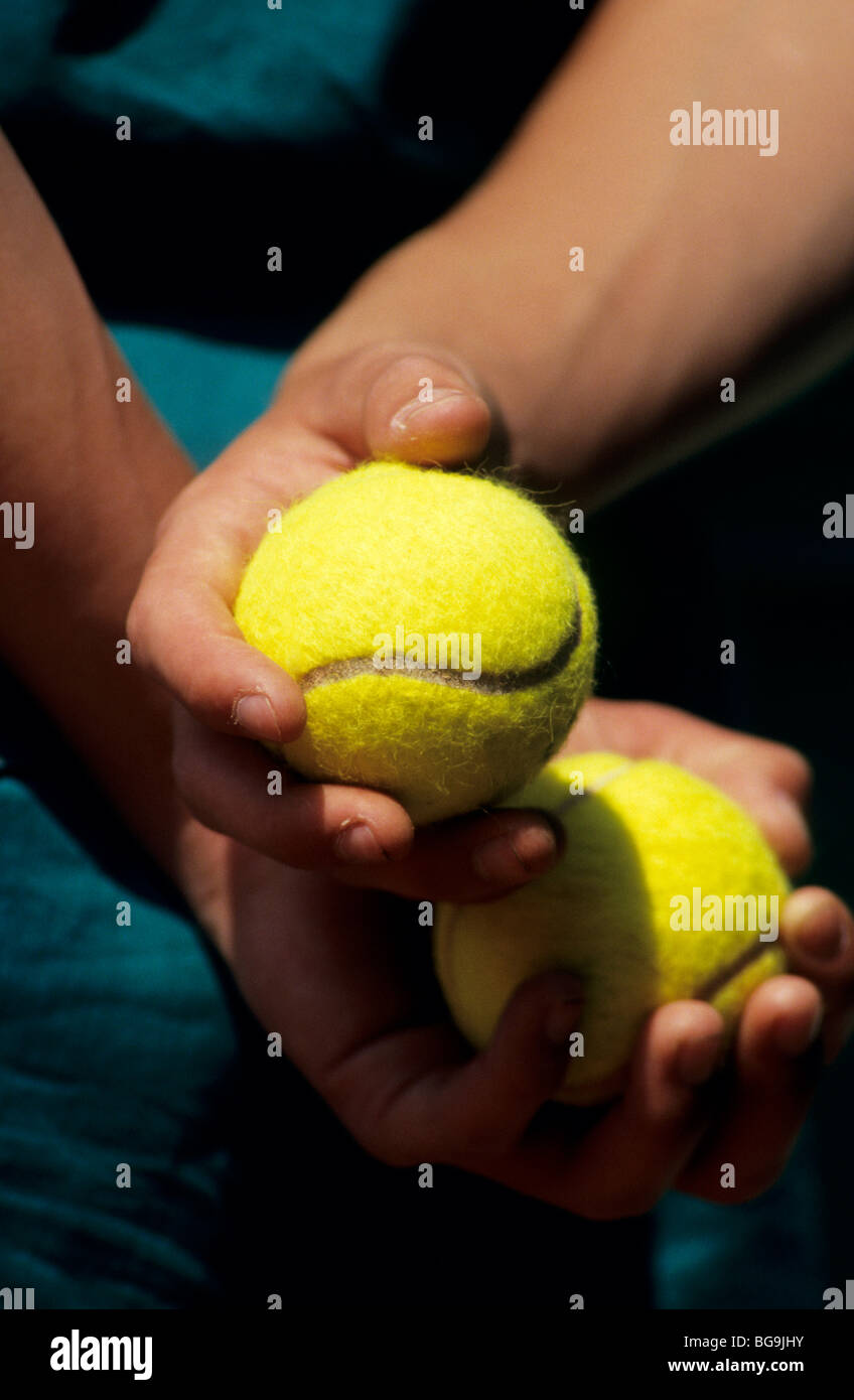 Close Up Of A Ball Boy Holding Tennis Balls Stock Photo Alamy
