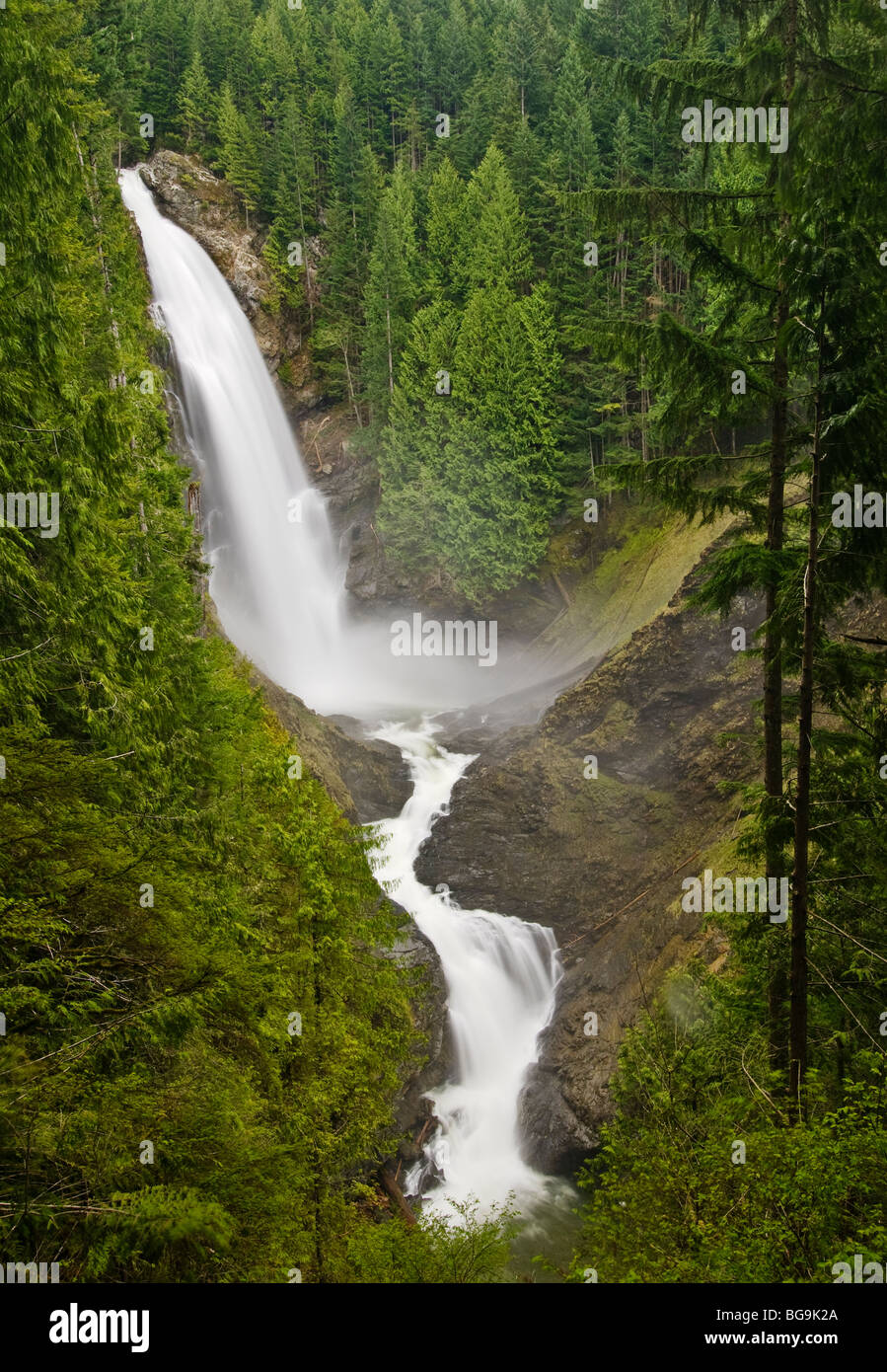 Wallace Falls; Wallace Falls State Park, Cascade Mountains, Washington. Stock Photo