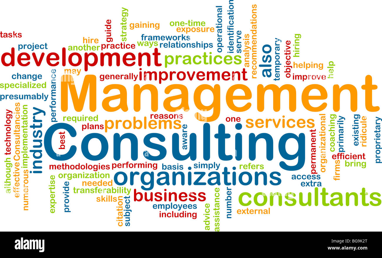 Word cloud concept illustration of management consulting Stock Photo ...