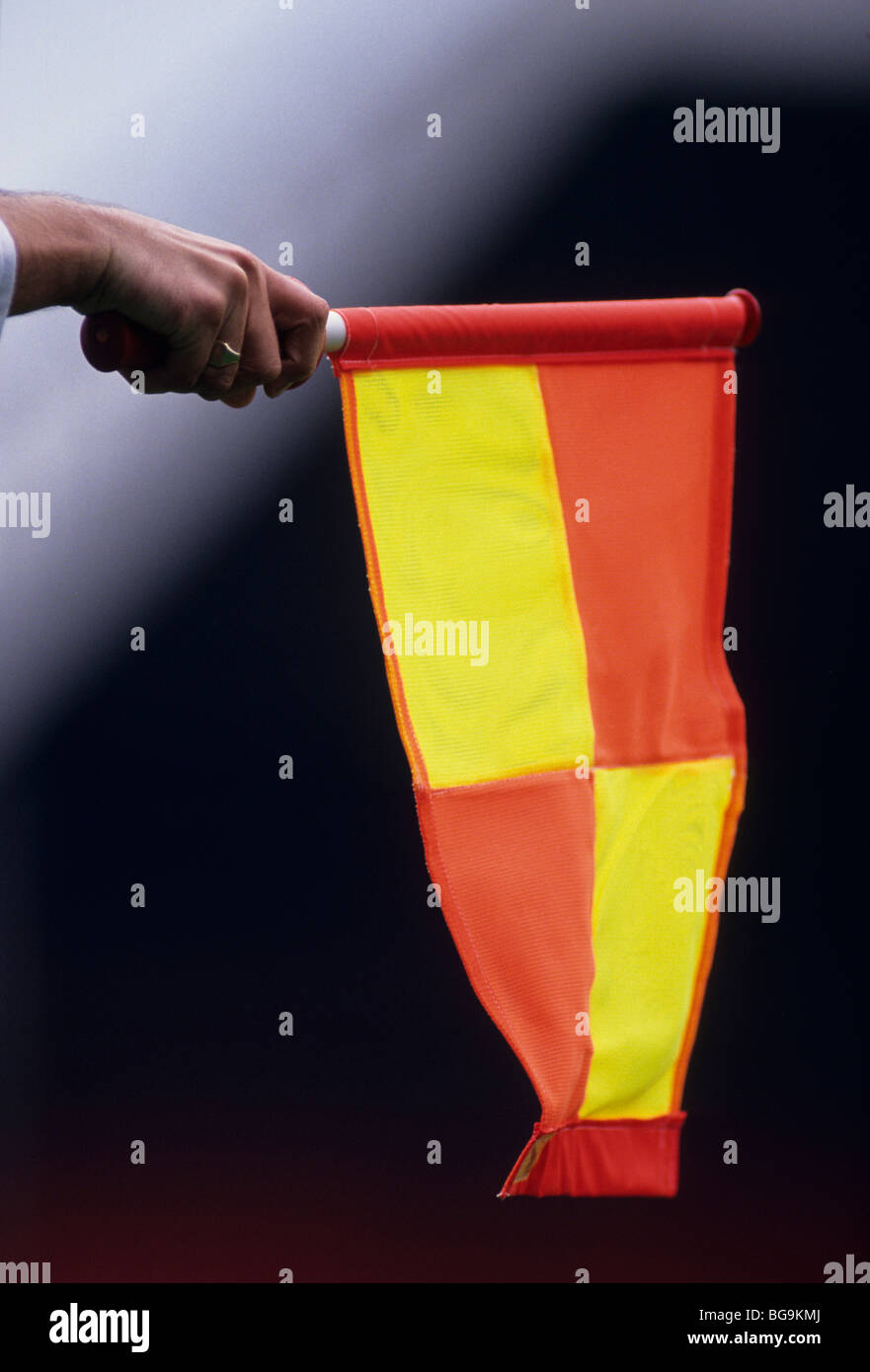 Football referees flag Stock Photo Alamy
