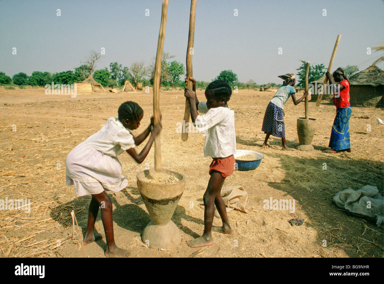 Farming family, Bakina Faso Stock Photo