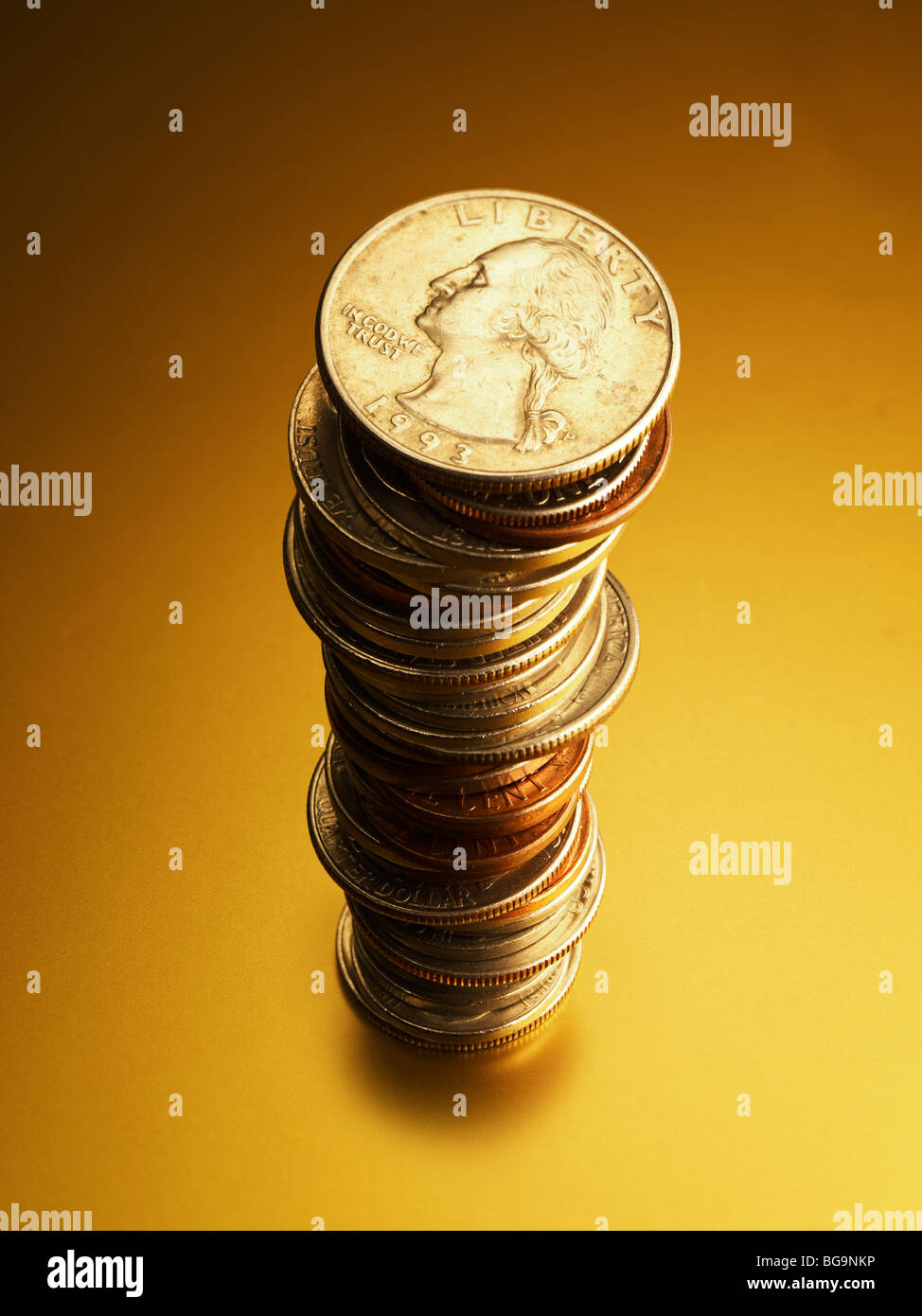 Stack of US Dollar Coins Stock Photo Alamy