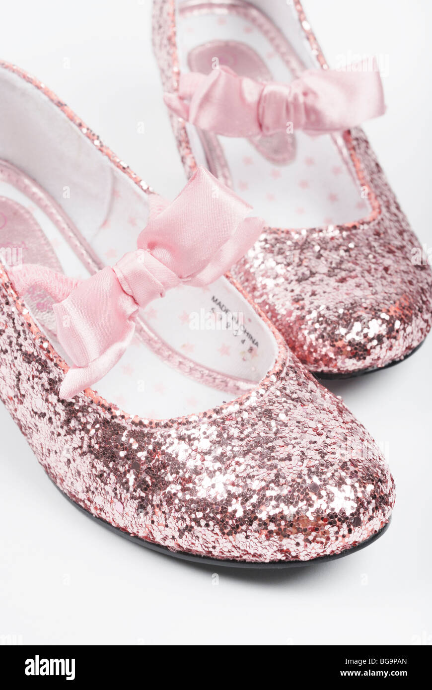 Little childrens' glitter dance shoes Stock Photo Alamy