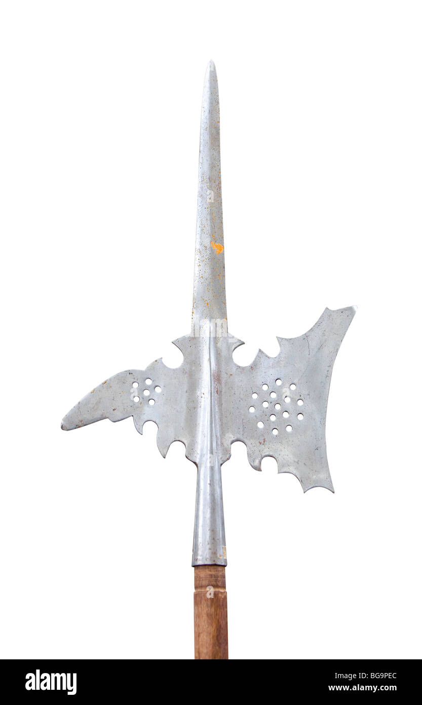 the halberd was a terrible weapon used in the middle ages and the renaissance by the soldiers Stock Photo