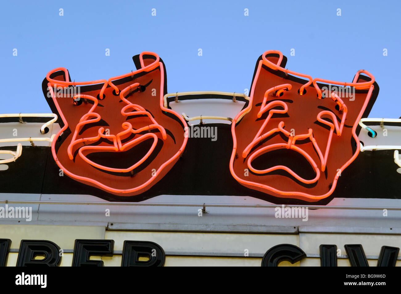 Detail of neon sign in Las Vegas, NV Stock Photo