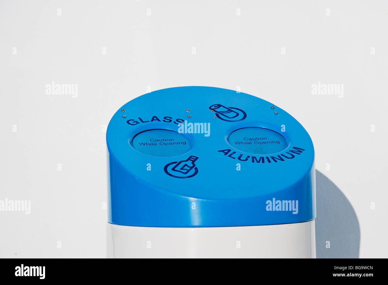 Recycling bin for glass and aluminum outdoors Stock Photo - Alamy