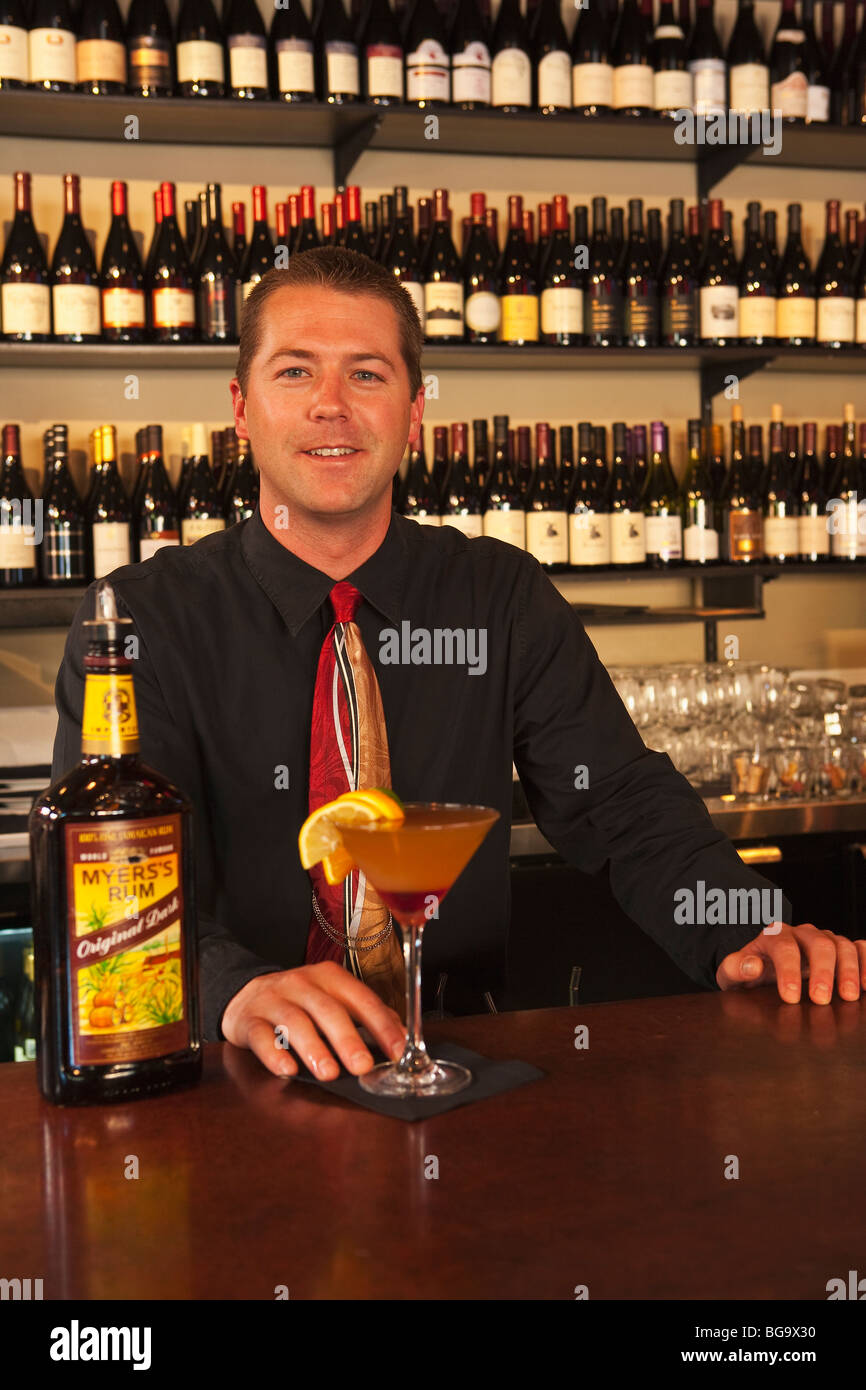bartender, Ciopinot Restaurant, San Luis Obispo, California, United States of America Stock Photo