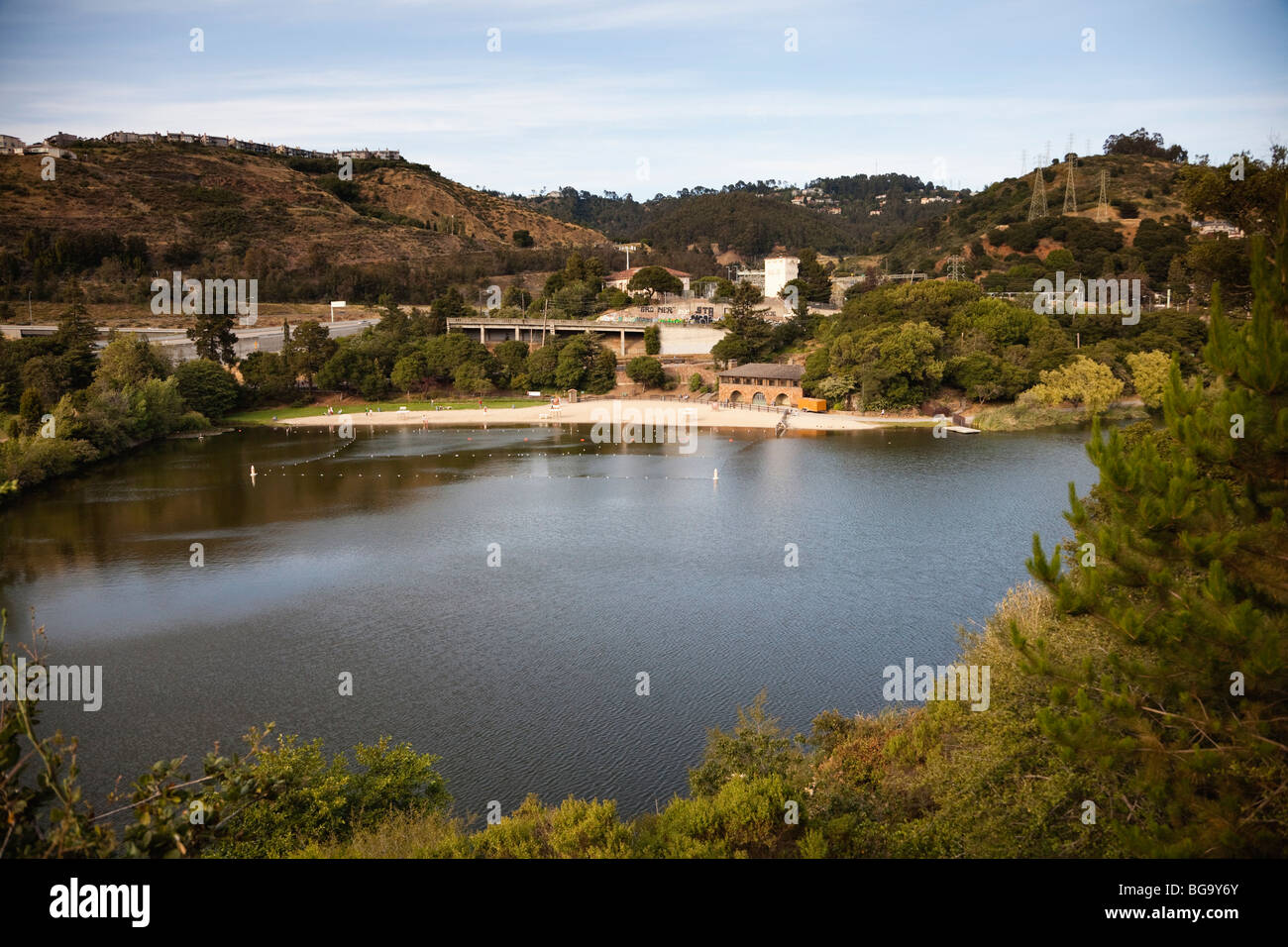 Lake Temescal in the Oakland hills, California, USA Stock Photo Alamy