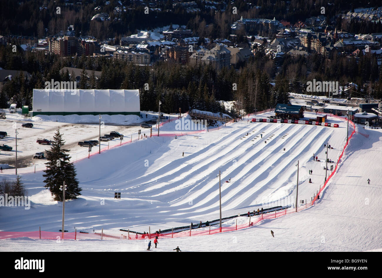Whistler Tube Park, Ski Resort, BC, Canada Stock