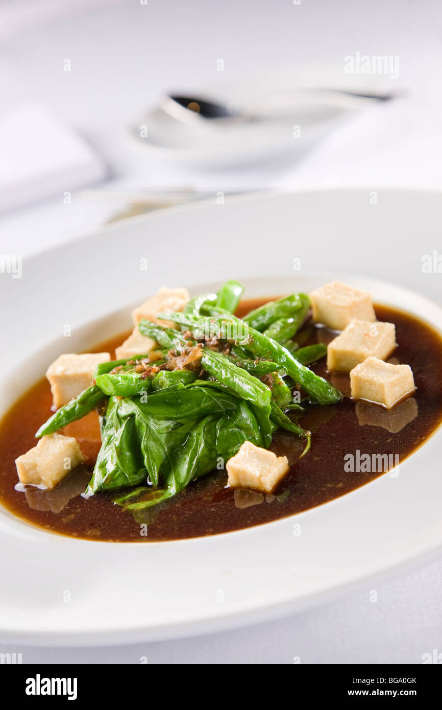 Asian soup with tofu Stock Photo