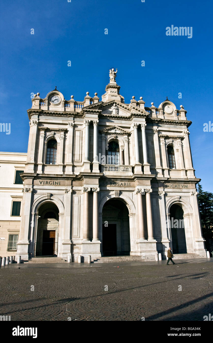 Basilica of the Shrine of Our Lady of the Rosary Santuario  Pompei, Antonio cua and Maria Chiapetta Architect, Naples, Campania, Stock Photo