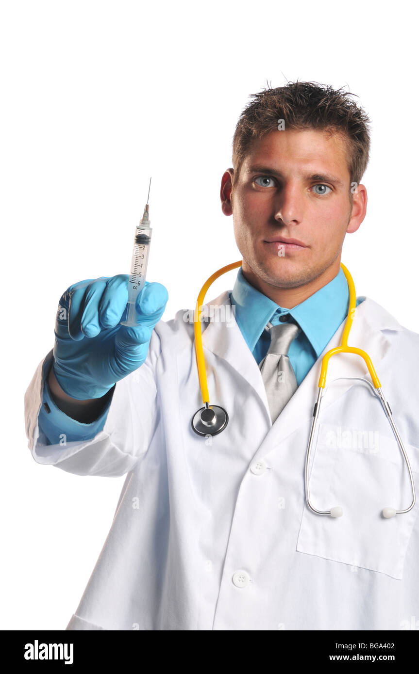 Doctor with syringe hires stock photography and images Alamy