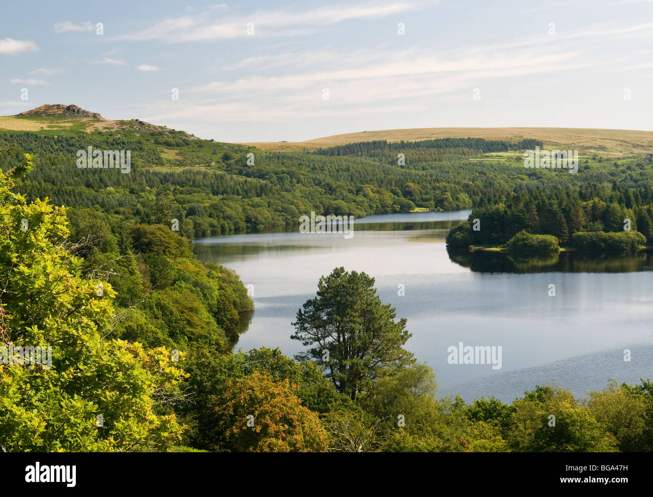 Burrator Reservoir during late summer, Dartmoor, Devon UK Stock Photo ...